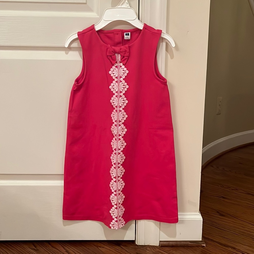 Kids dress, from Janie and Jack, Color raspberry and white, kids size:8